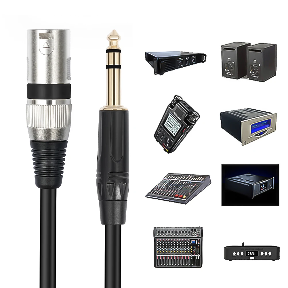 1/2/3/5/10M 1/4 Inch To XLR Cable 6.35mm To XLR Male Cable Quarter Inch XLR Male Balanced Interconnect Cord for Microphone Mixer