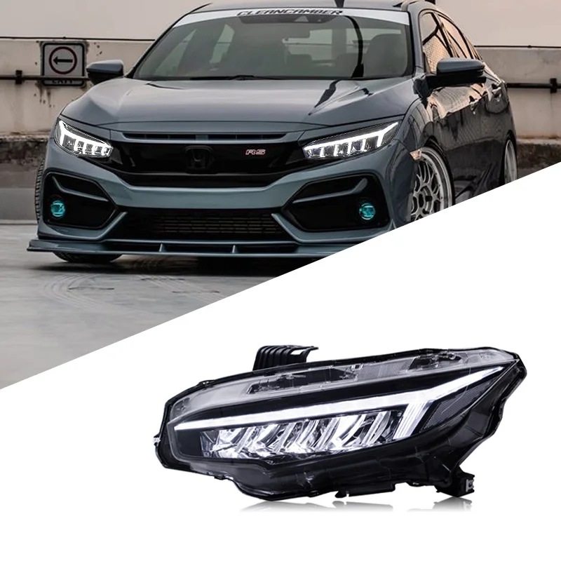 Suitable for Honda 10th generation Civic 2016-2021 headlight assembly modified LED daytime running lights streamer turn signal