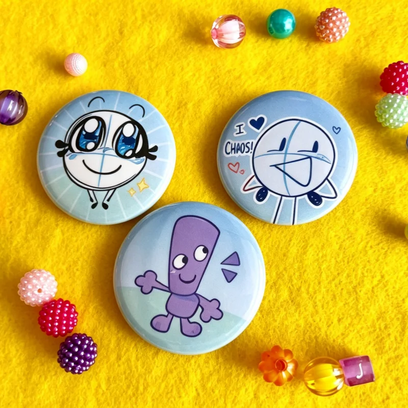58mm Large Ani MAtic Battle Pins Cartoon Character Lapel Brooch Cosplay Accessories Backpack Decor Game Fans Collectible  Gift