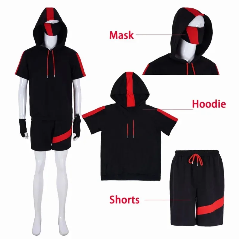 

FC6Battle Royale Ikonik Costume Kids Men Anime Game Cosplay Hoodie Sweatshirt Zipper Jacket Sports Suit Halloween Party Cos @ FC