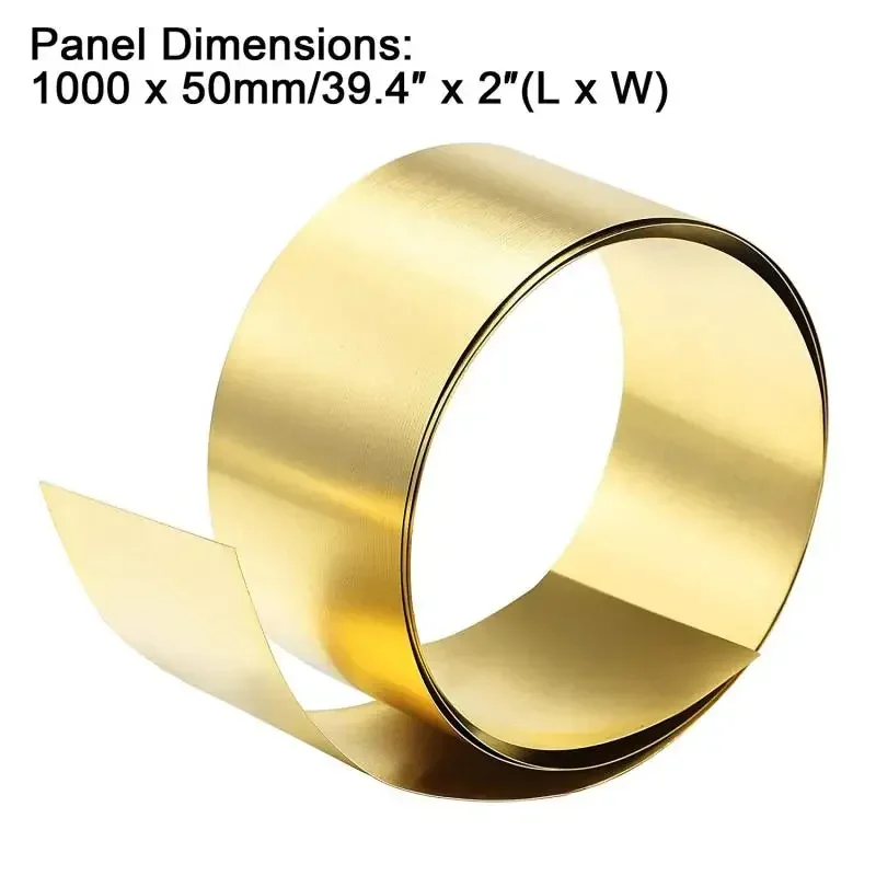 1 PZ Lamina di Ottone Spessore 0,1 mm-0,3 mm Larghezza 20 mm-200 mm Lamina di Metallo di Ottone Sottile Piastra Lunghezza 1000 mm