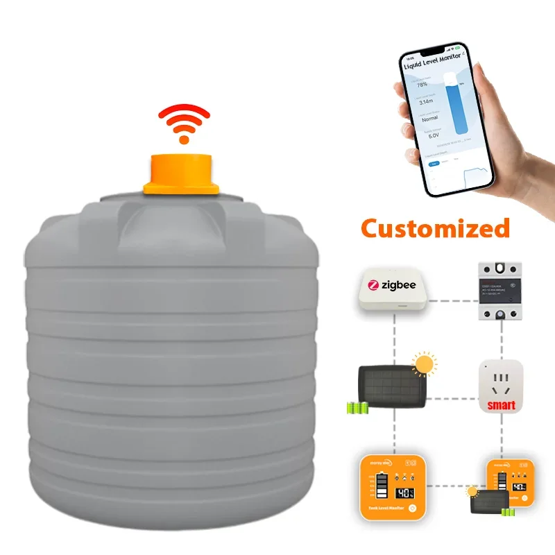 WIFI remote smart home liquid level water tank monitoring ultrasonic water level sensor