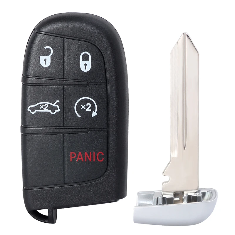 KEYECU 433MHz 4A Chip M3M-40821302 5 Button Smart Remote Key Fob for Chrysler 200 2015-17 300 Dodge Charger Challenger 2019-21