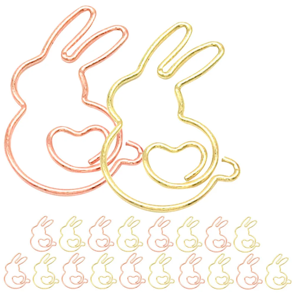 20pcs Bunny Rabbit Paper Clips – Cute Cartoon Metal Paperclips for School, Office & Study Organization