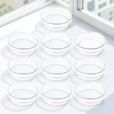10pcs Petri Dish With Cover Clear Plastic Plates For Laboratory School Science Chemistry Research Life Cell Culture Dishes