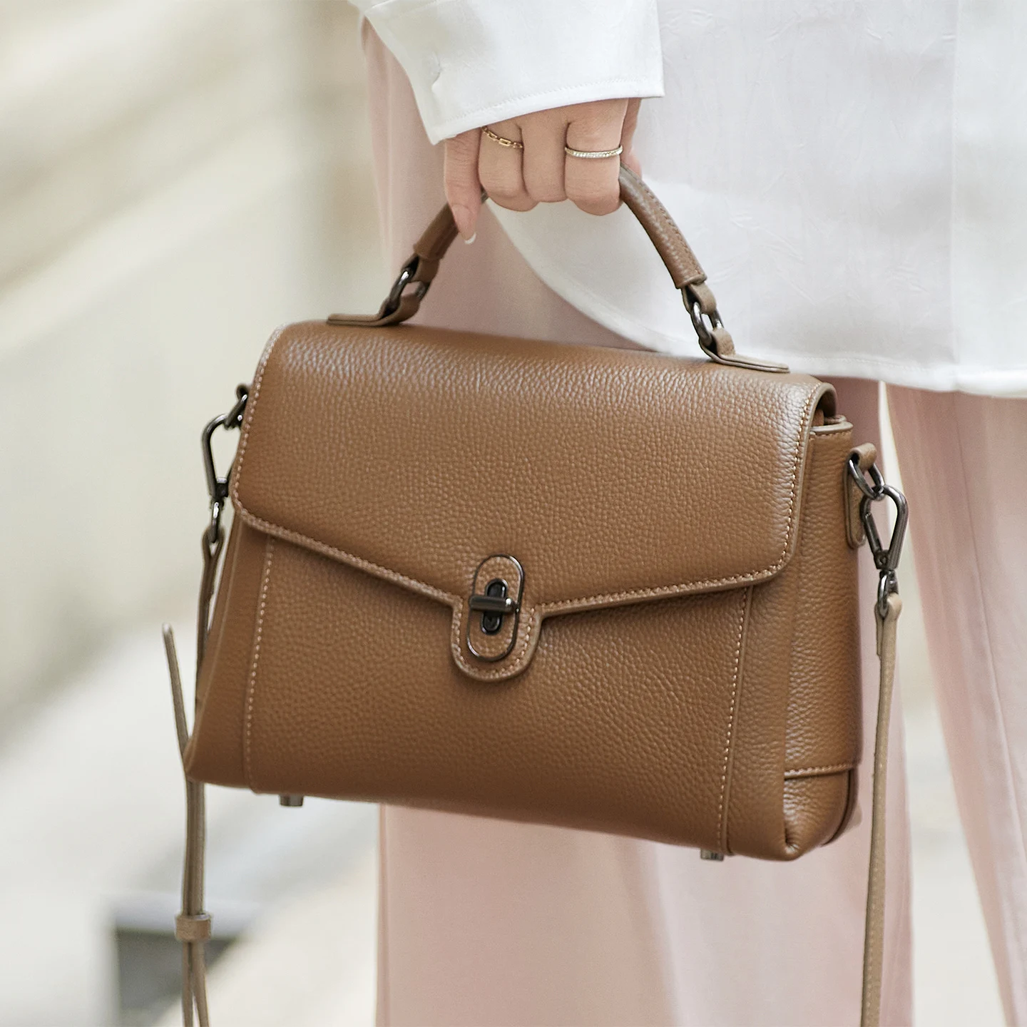 Handcraft New Real Leather Bag Embossed Hot Color Genuine Leather Handbag Shoulder Bags Women Flap Female Fashion 2026#YC681