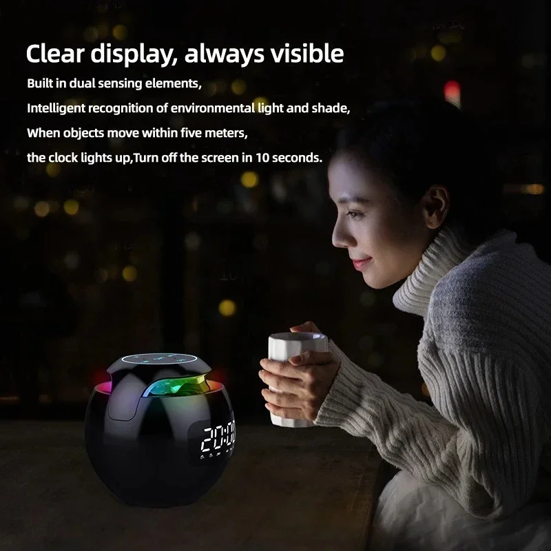 Clock Colorful Bluetooth Speaker Mini Portable and Load Spray Bluetooth Household Ball Card Lock Speaker G90 New