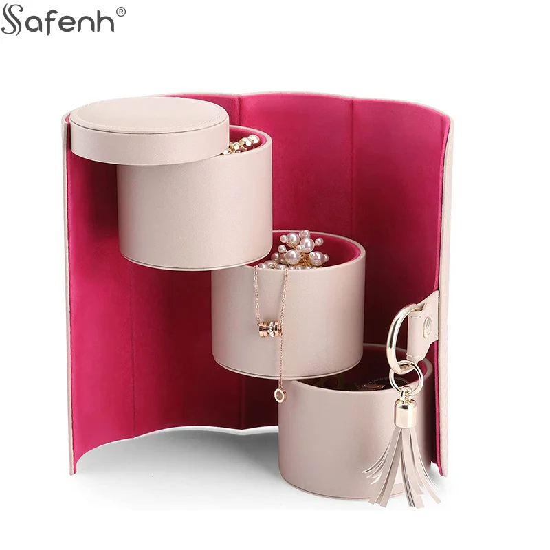 

1PCS Layered Travel Jewelry Case, Luxury Leather Jewelry Storage Box, 3 Layer Jewelry Organizer For Travel, Jewelry Storage Box