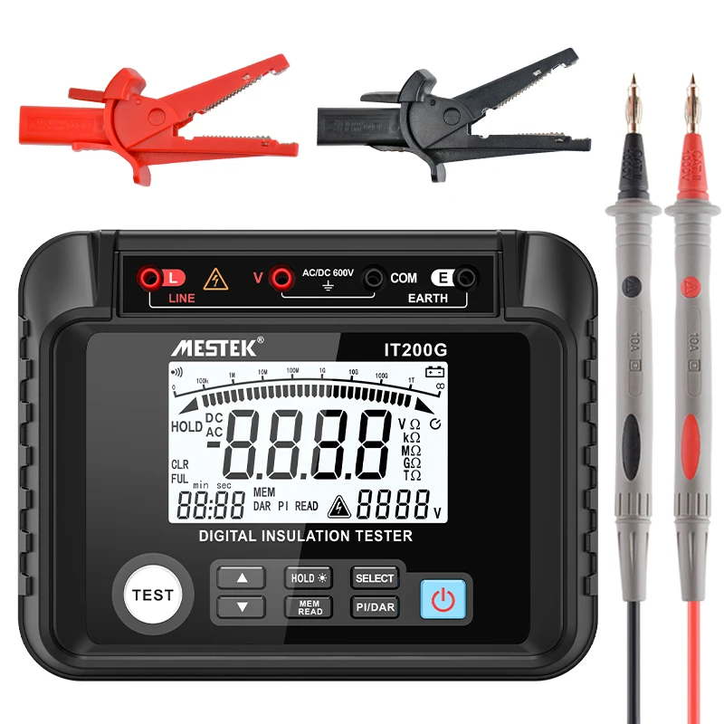 

IT200G Auto Range Digital AC DC Voltage Measure Insulation Resistance Testers Meter Megohmmeter Voltmeter