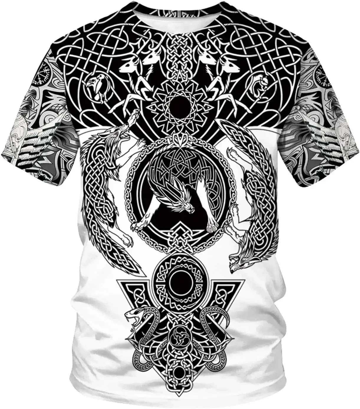 Neues Wikinger-Muster 3D-Druck Sport Schnelltrocknend Atmungsaktiv Herren Casual Plus-Size T-Shirt Outdoor Street Fashion Harajuku Y2K Sommer-Oberteil – Detail 6