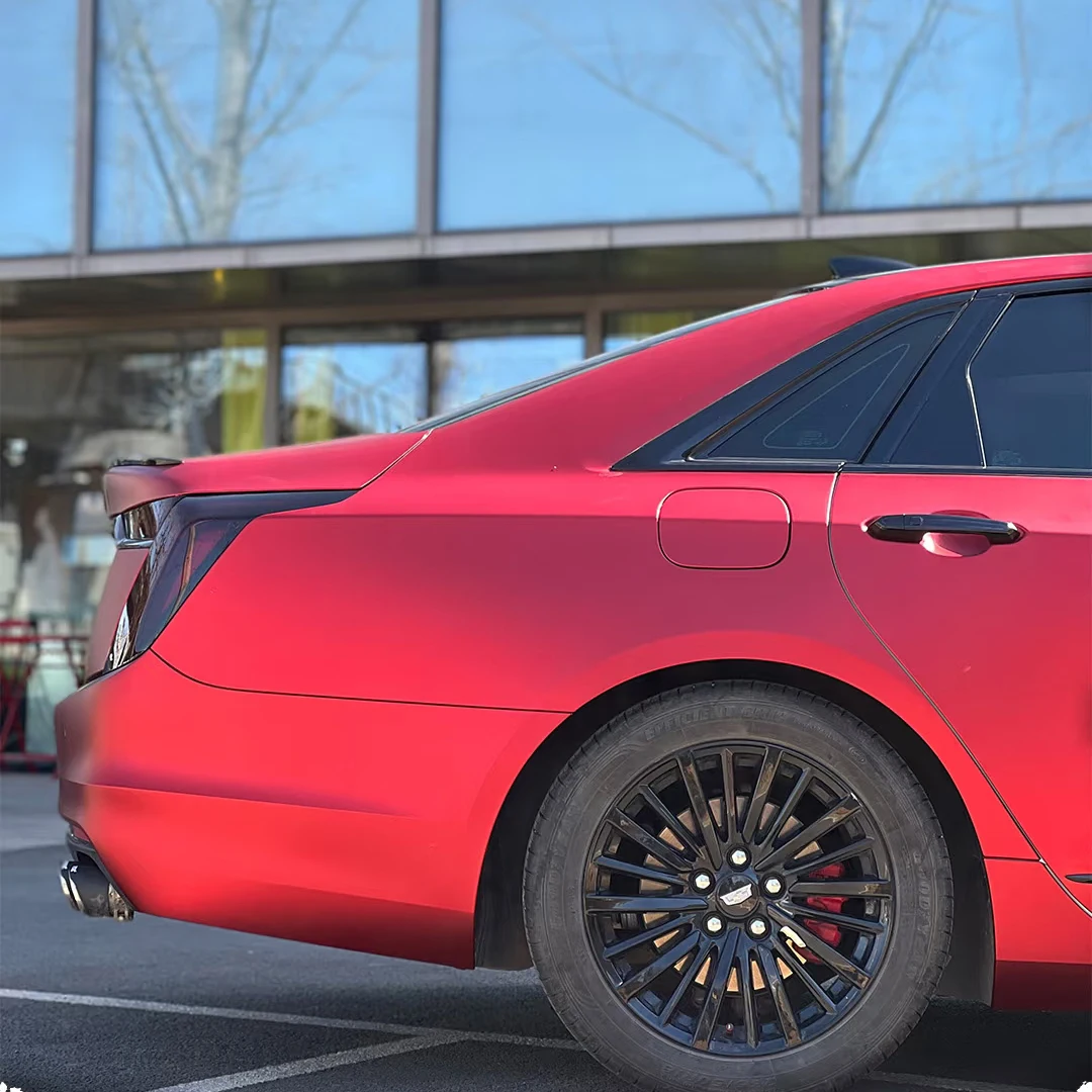 

Ultral Matte Red Car Door Wrap Vinyl Matte PPF Vs Metallic Matte Wrap for Vehicle Body Protection