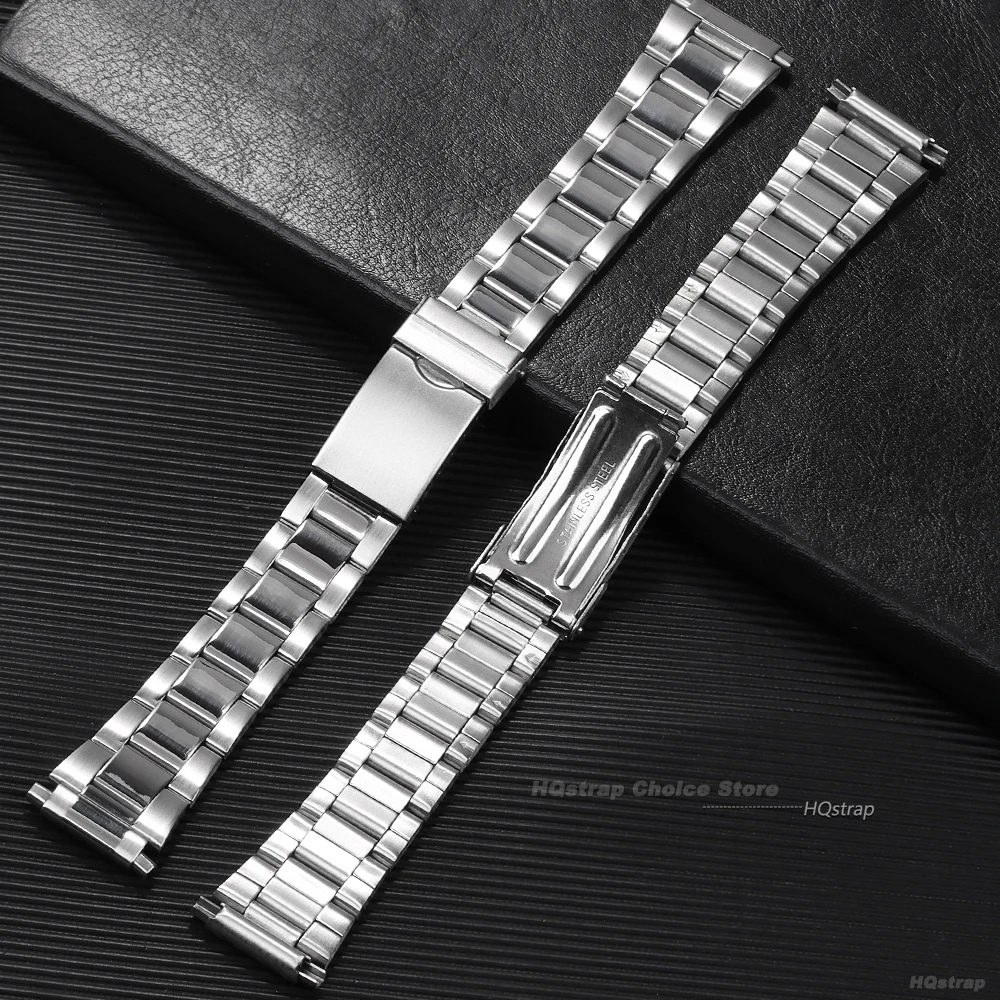 HQstrap Stainless Steel Watch Band 20mm 21mm 22mm 16mm 17mm 18mm 19mm Silver Metal Watchband Scalable Strap End Accessories