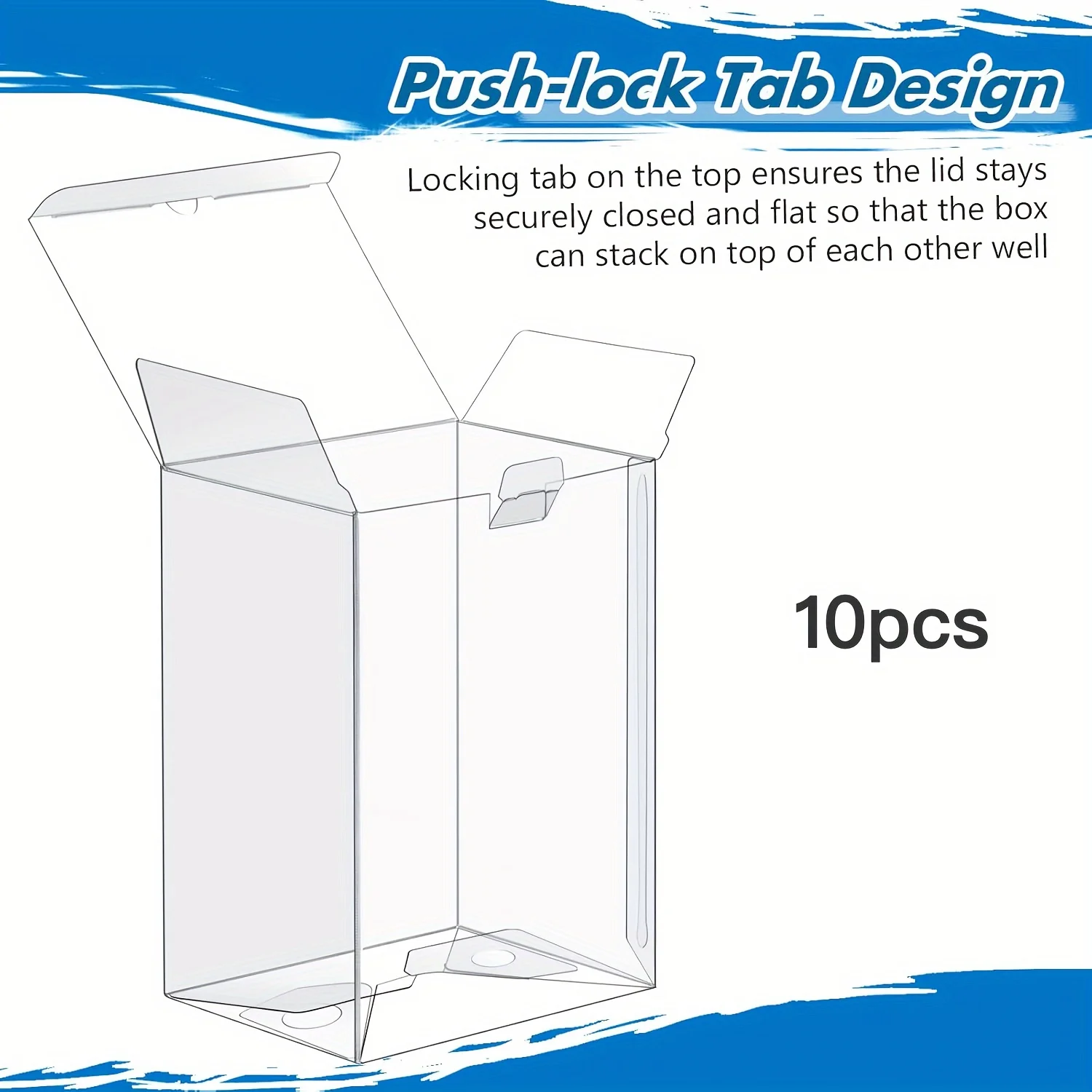 Vitrina Pop transparente Compatible con figuras de vinilo Funko Pop de 4 pulgadas, caja de presentación resistente con lengüeta de bloqueo de película protectora