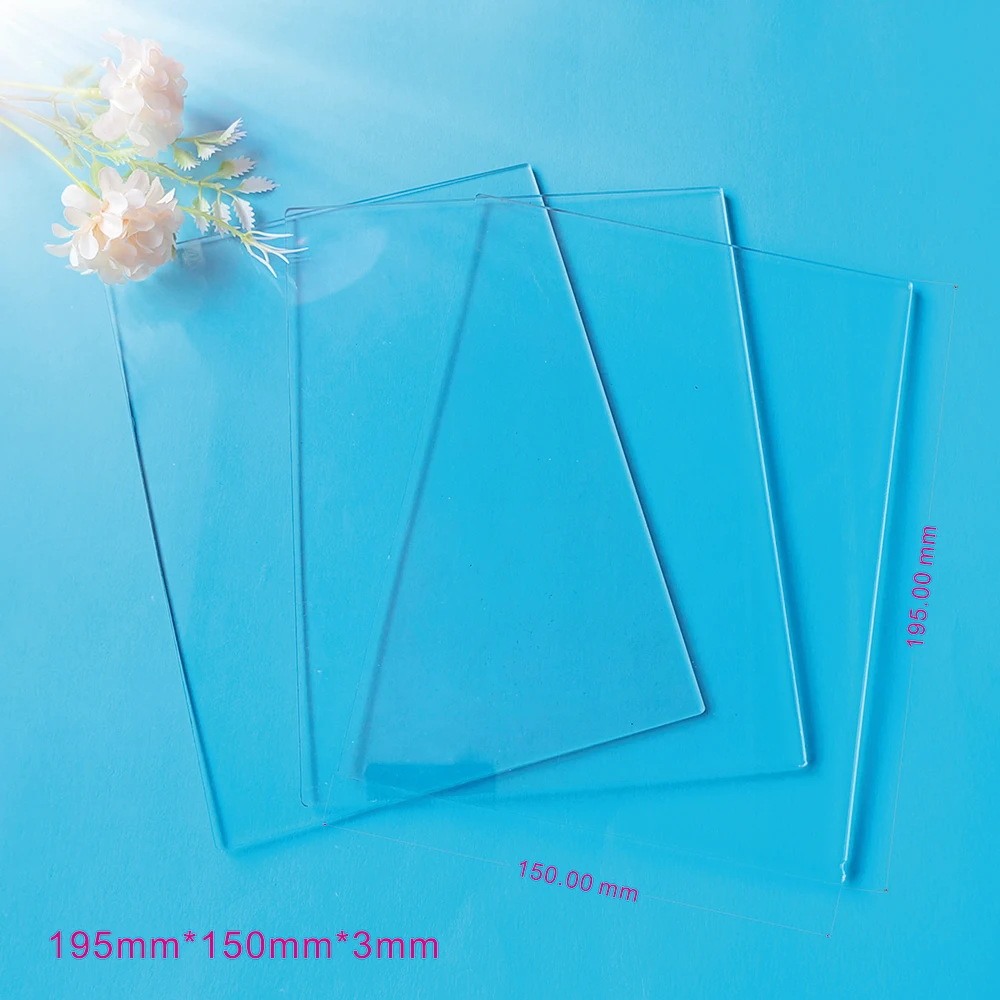 195 * 150 * 3mm transparent endurance board, suitable for metal cutting and die-cutting machines, DIY handmade