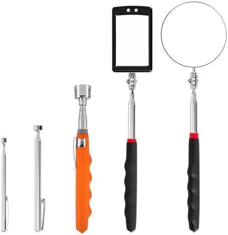

5-Piece Lighted Inspection & Magnetic Pickup Tool Set – Telescoping, 360° Swivel, Auto Repair, Gifts for Men