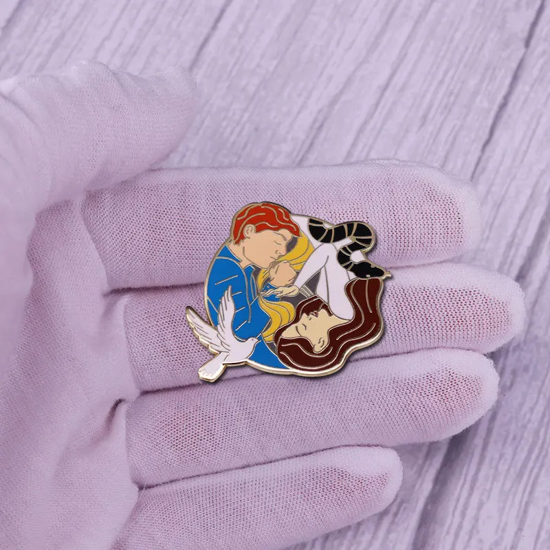 Cute Peace Dove Brooches Badges Animal Metal Fashion Enamel Pin Backpack Birds Lapel Gifts For Kids And Pacifist
