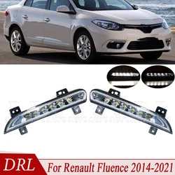 LED DRL Daytime Driving Running For Renault Fluence 2014 2015 2016 2017-2021 Front Bumper DRL Day Light Lamp 266057986 266005976