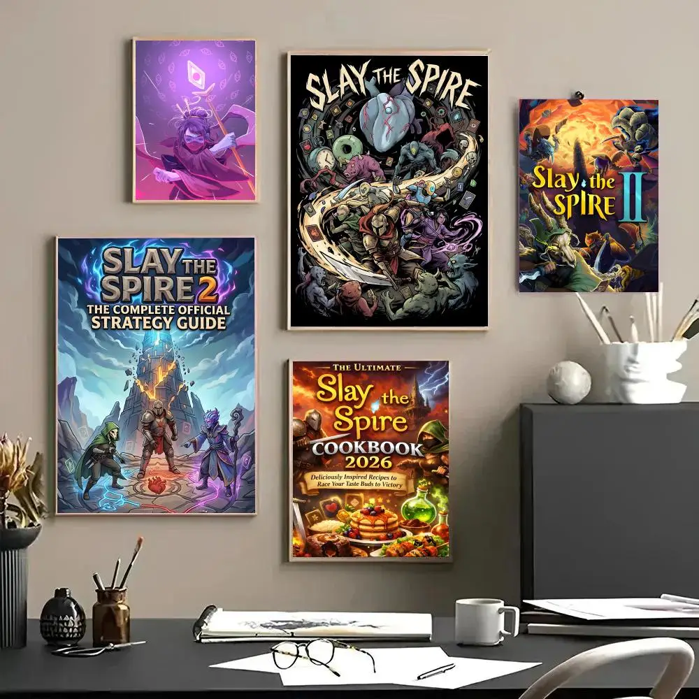 Game S-Slay the Spire Poster Decorative Wall Art Stickers Mural Photo Print for Home Living Room Hallway Decor