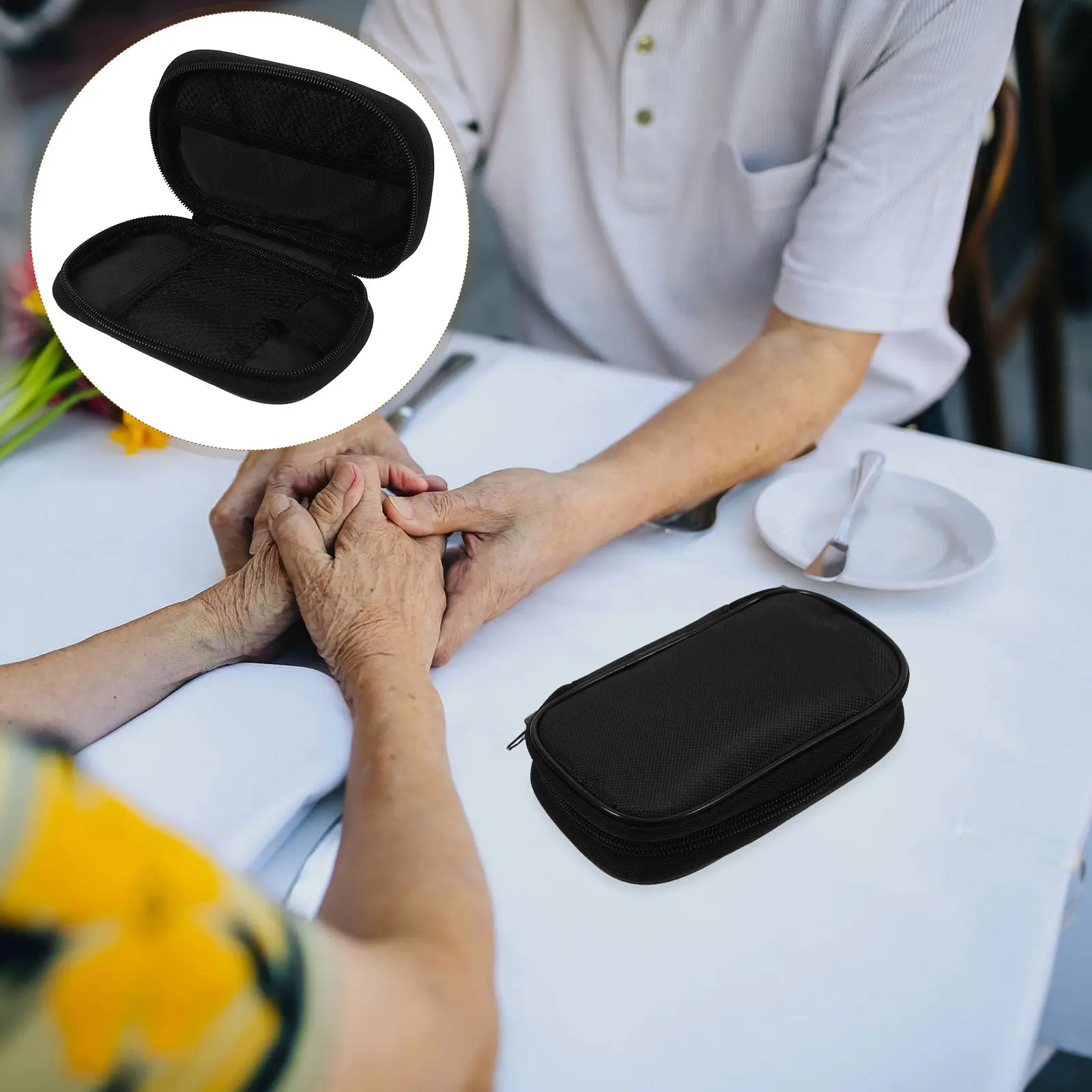 1PC PU Storage Bag PU Meter Organizer Glucose Meter Pouch Carrying Case Health Monitors Accessories