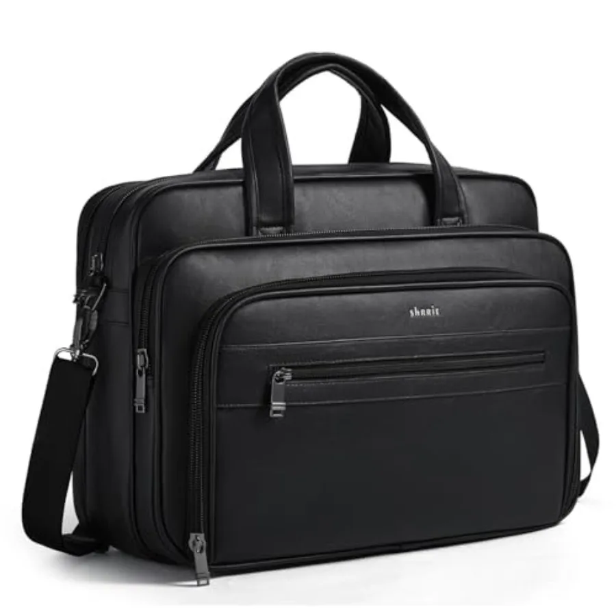 

Shrrie Leather Messenger Bag for MenandWomen 17 Inch Leather Laptop Bag, Water-Resistant Large Shoulder Satchel Office, Work