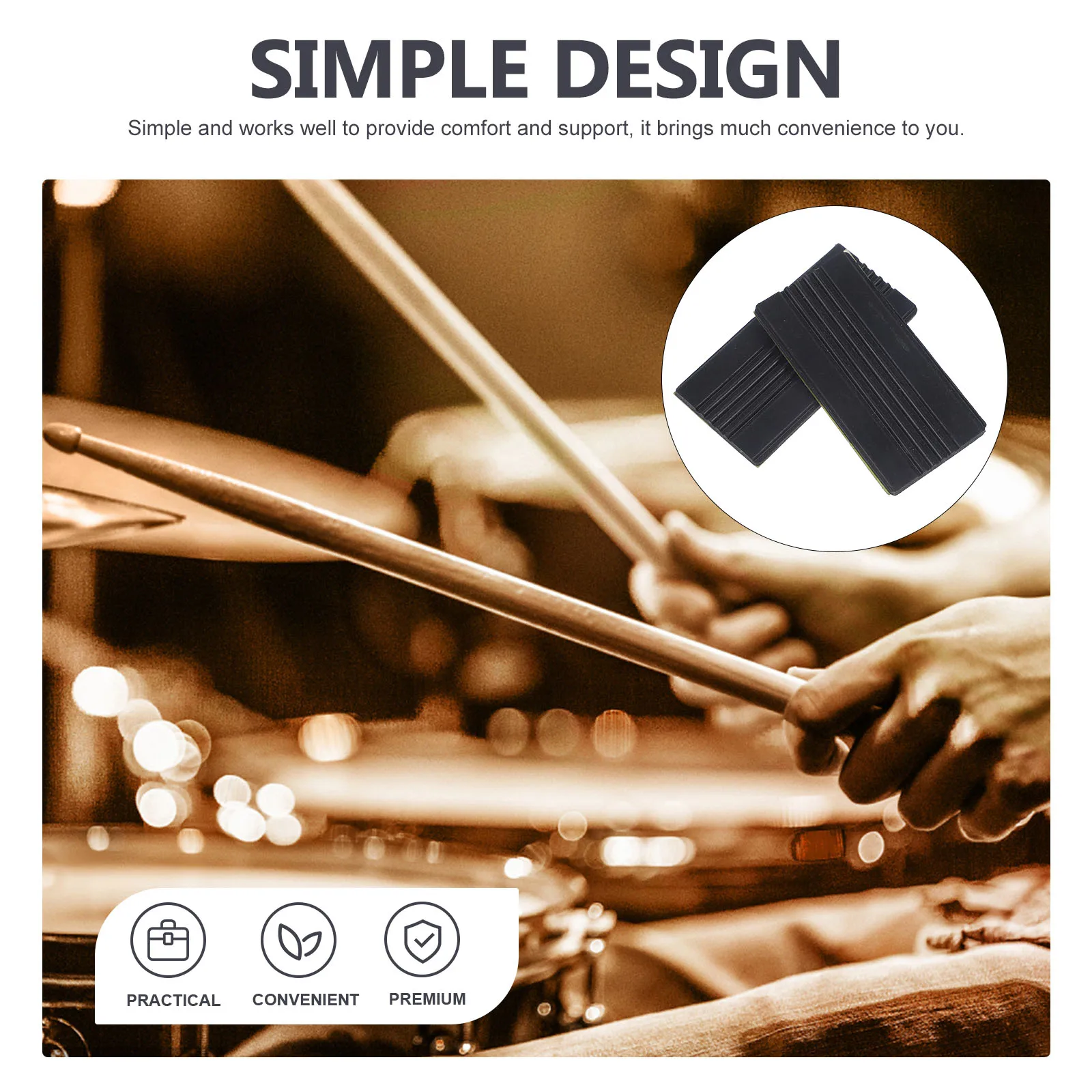 

1Pair Drum Pedal Hoop Guard Rubber Anti-Skid Pad Drum Support Replacement Kit Professional Accessory Accessory