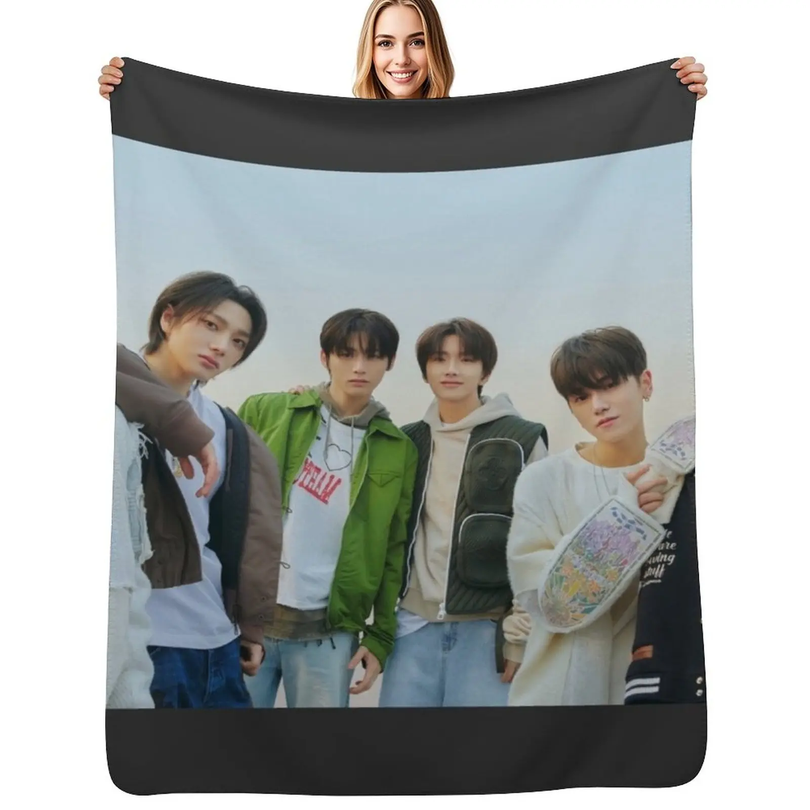 

BOYNEXTDOOR black and white hot sexy concept kpop boy group members poster JAEHYUN, SUNGHO, RIWOO, TAESAN, LEEHAN, Throw Blanket