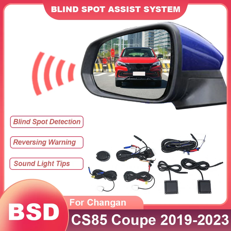 Car BSD BSM BSA Rearview Mirror Blind Spot Detection System Lane Change Assist Alarm Sensor For Changan CS85 Coupe 2019 to 2023