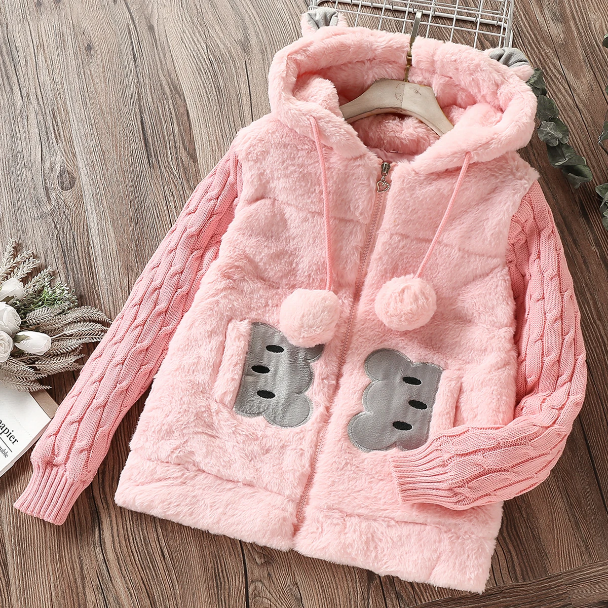 

Girls Coats for Kids Winter Jackets Outerwears Children Clothes for Teenagers Warm Long Windbreak Costumes Baby Outfits 4-8-12 Y