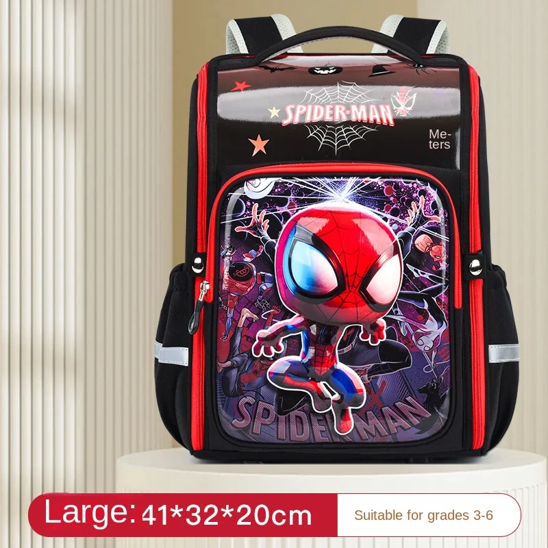 Disney Orthopedic School Bag For Boy Girl Sofia Elsa Spider Man Primary Student Shoulder Backpack Large Capacity Light Mochilas