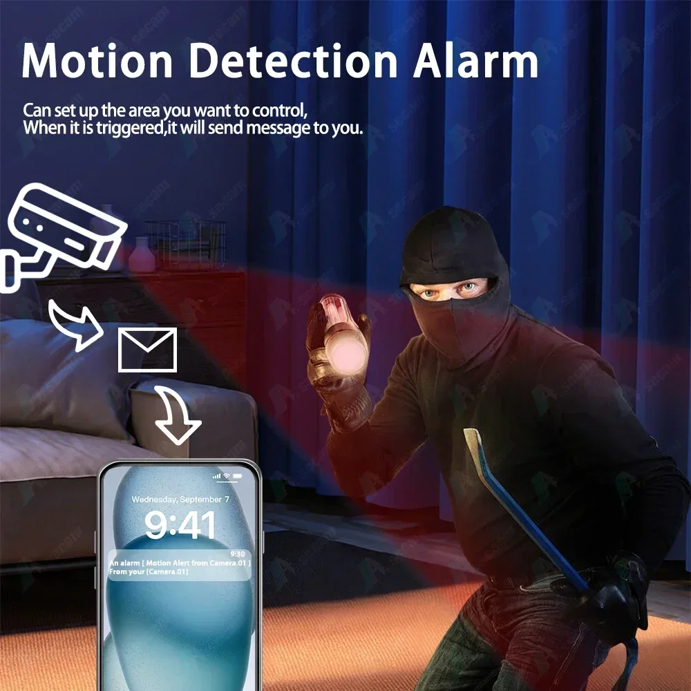 كاميرا IP أمنية 4K 8MP لـ 10CH NVR PoE كاميرا IP صوتية 4K UHD للرؤية الليلية كشف الشخص مع ميكروفون كاميرا CCTV IP المنزلية #3