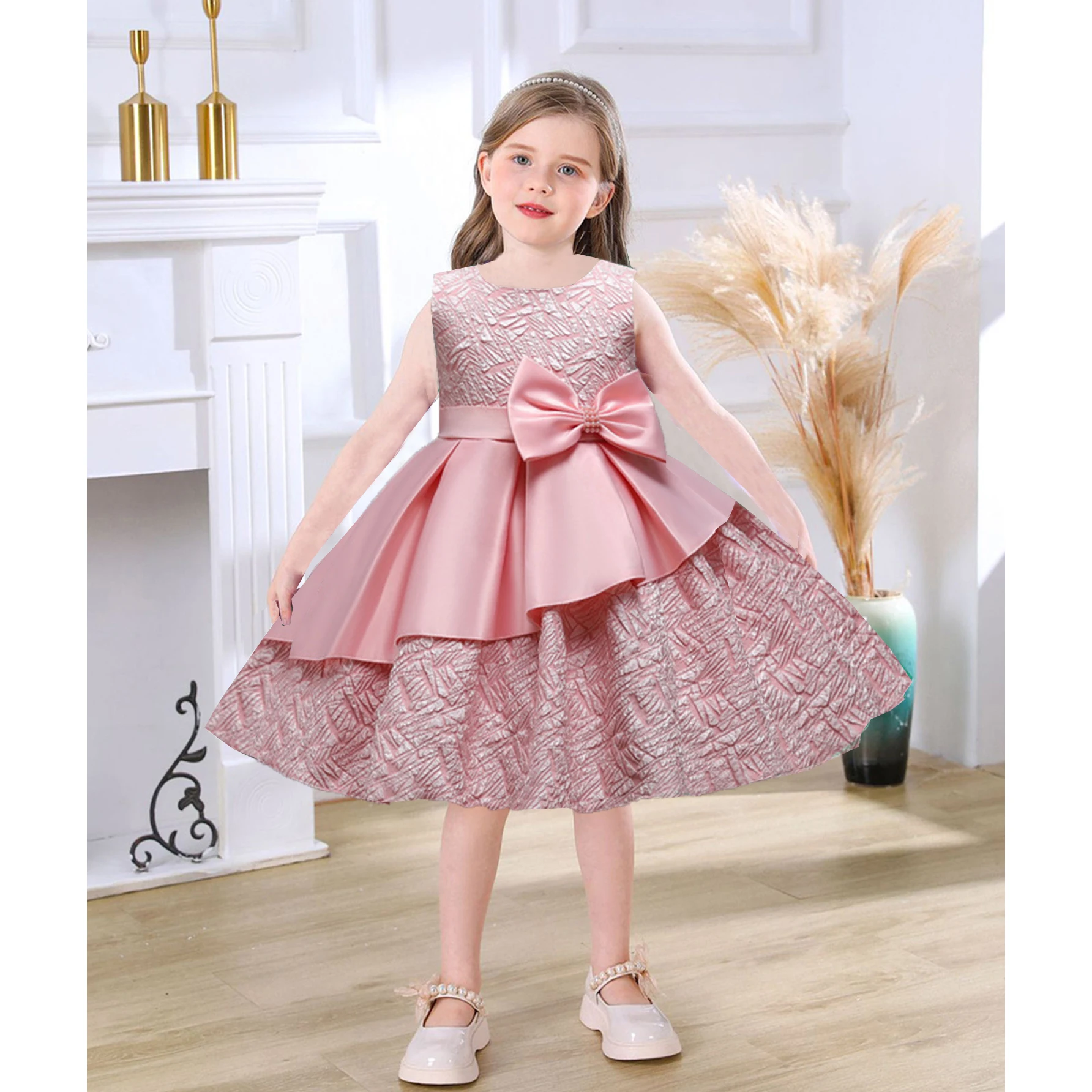 

XMLSY Little Big Girls 2-10 Years Appliqued Flower Flower Girl Birthday Pageant Party Holiday Dress