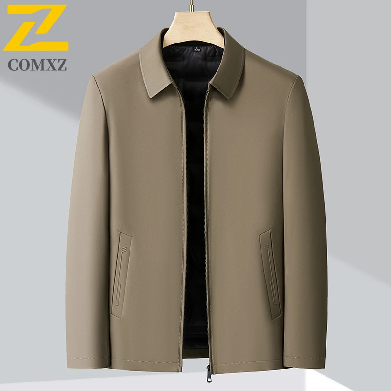 COMXZ Mens Down Jacket New Fashion Classics Detachable Inner Thickened Warm Coat Premium Comfort Cold Proof Winter Jackets