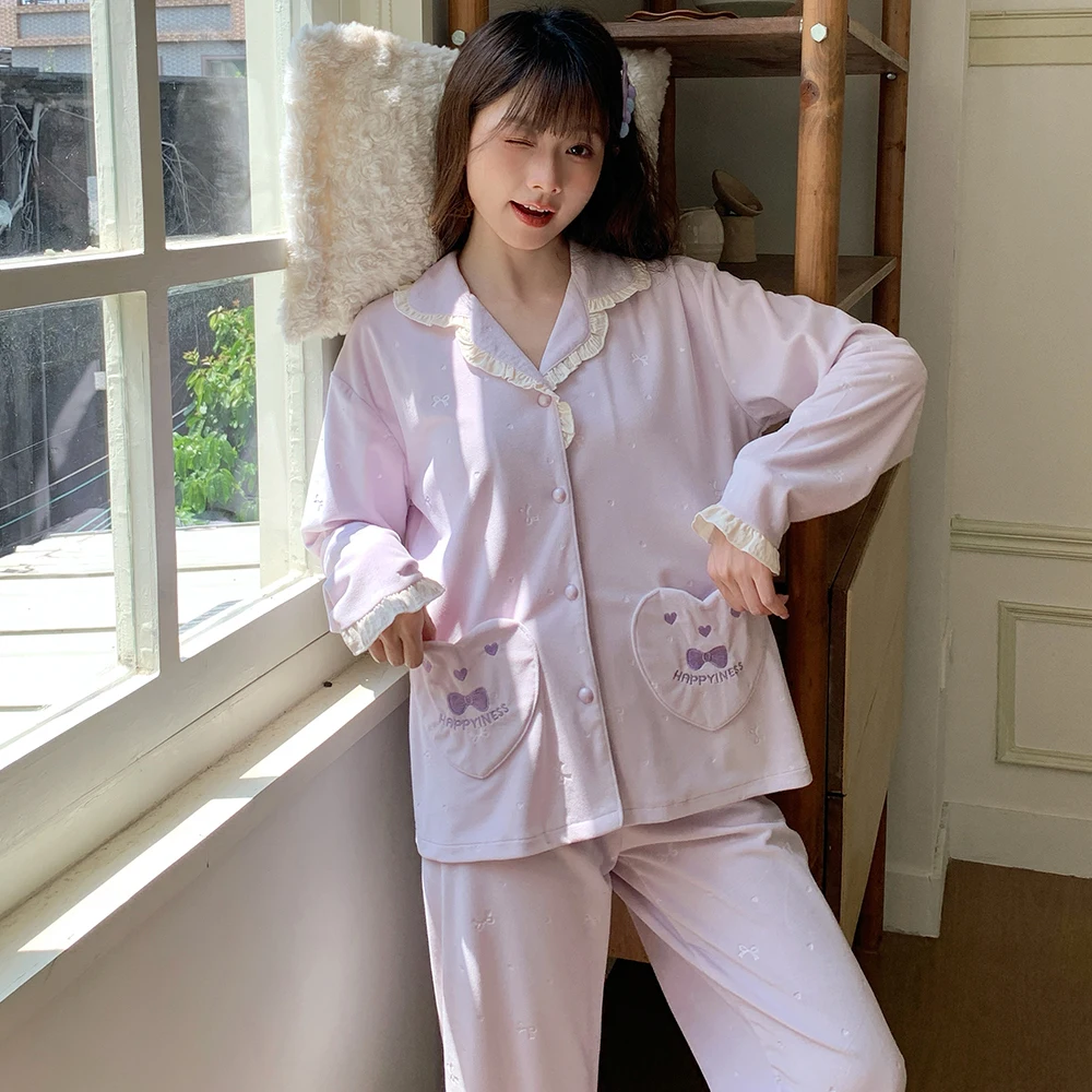 

Pajama Sets Embroidered Women Linen Relaxed Homewear Festival Adult Cool Fit Scoop Neck Short Sleeve Pants Lightweight Summer OL