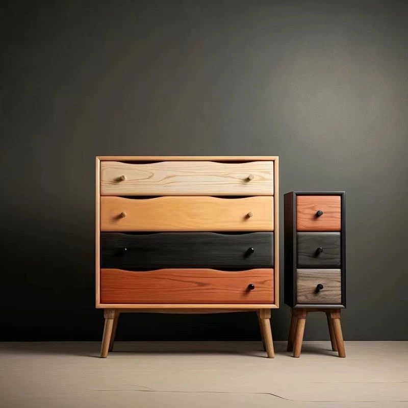 Nordic solid wood chest, art storage cabinet, drawer-type multi-pump locker, living room cabinet, solid wood bedroom cabinet,