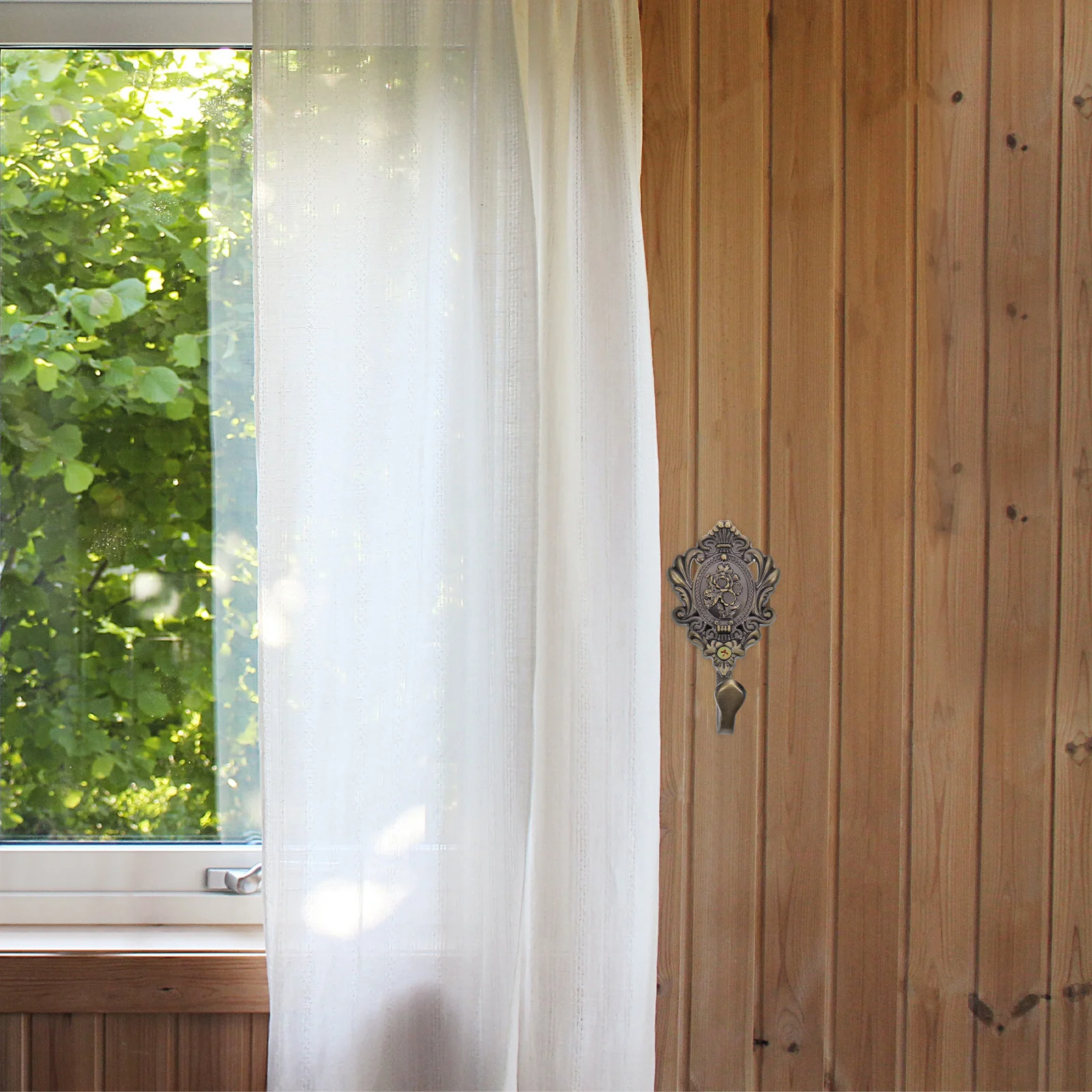 

2 шт. винтажные держатели для штор из цинкового сплава, бронзовые, 9,5x5 см, с розовым узором, настенные, для оконных занавесок