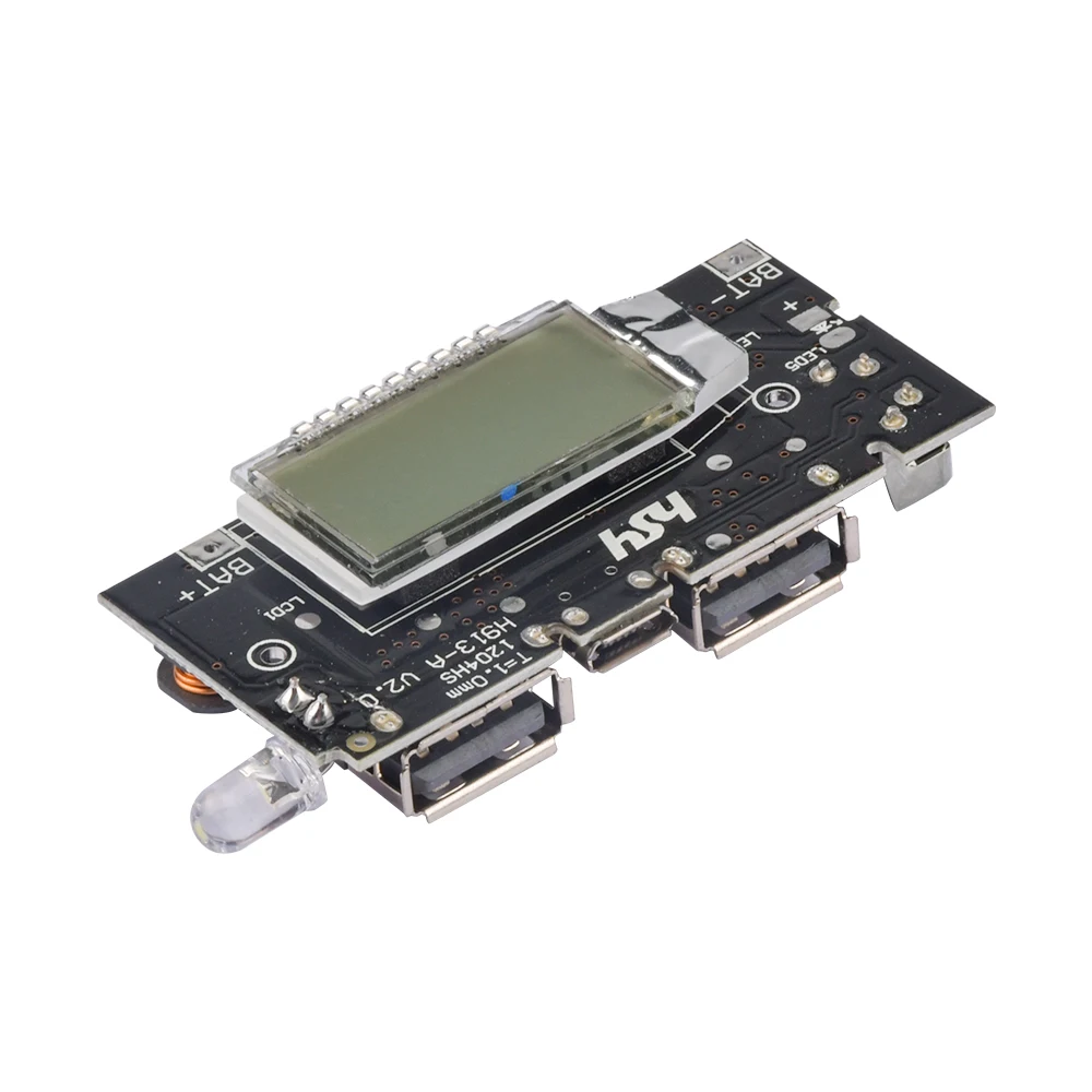 Dual Double Two 2 USB 5V 1A 2.1A Mobile Power Bank 18650 Battery Charger Module Board For Phone LCD Display DIY KIT With Light