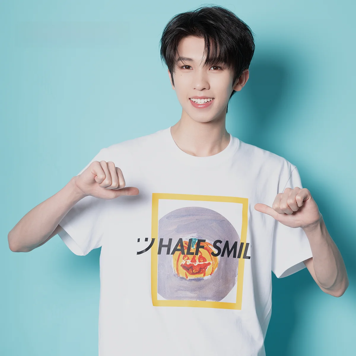 f Smile loween Pumpkin Design T-shirt bianca da uomo Primavera Estate Trendy Brand Cotone Casual Loose Fit rotondo Ne ort S...