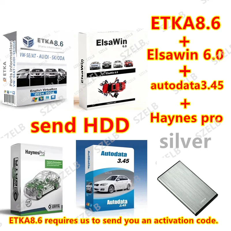 Haynes Pro und Autodata3.45 EU Auto-Reparatursoftware +Etka 8.6 mit ELSAWIN 6.0 Gruppen-Fahrzeugelektronik-Katalog