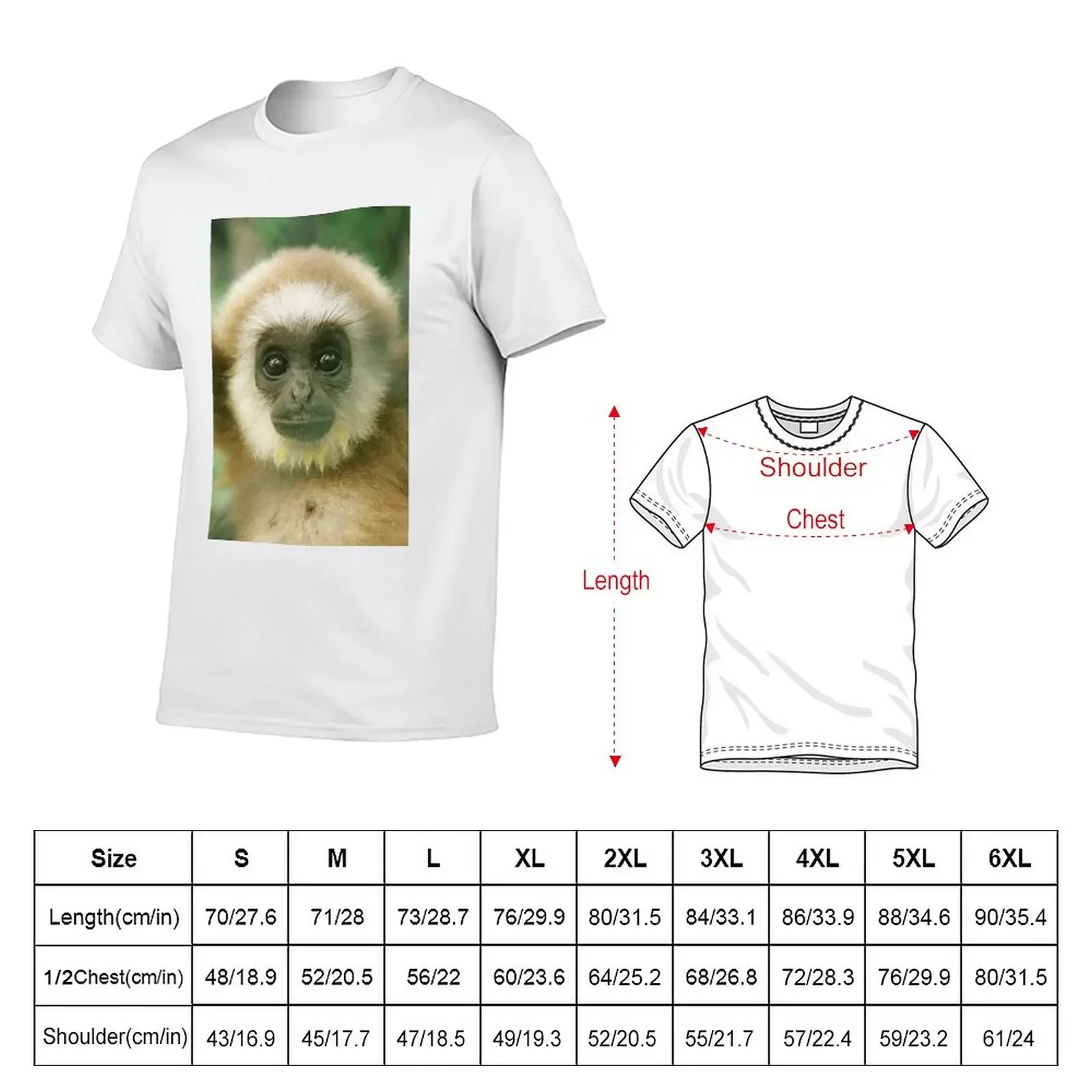 Baby White-handed Gibbon T-Shirt oversizeds Blouse plain mens workout shirts