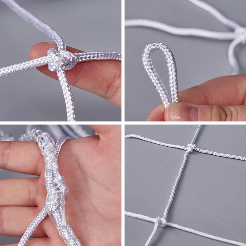 1 Jaring Gawang Sepak Bola Polyester & Nylon untuk Pertandingan 11/7/5 Orang, Peralatan Lapangan Standar dengan Rangka 2025