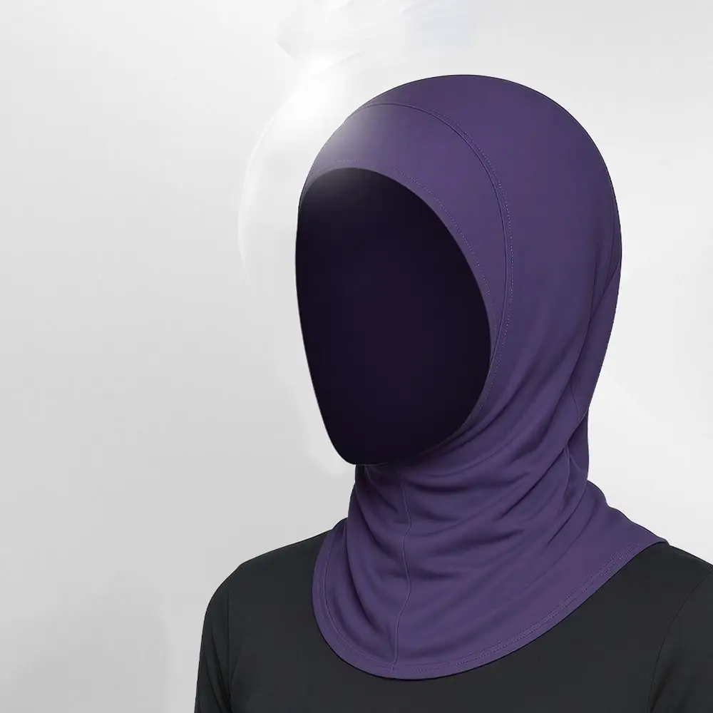 Eleganter Hijab-Schal aus Eisseide für Damen, Nackenschutz, Sonnenschutz, sofort tragbarer Hijab, leicht, einfarbig, sofort tragbarer Hijab für Damen – Detail 2