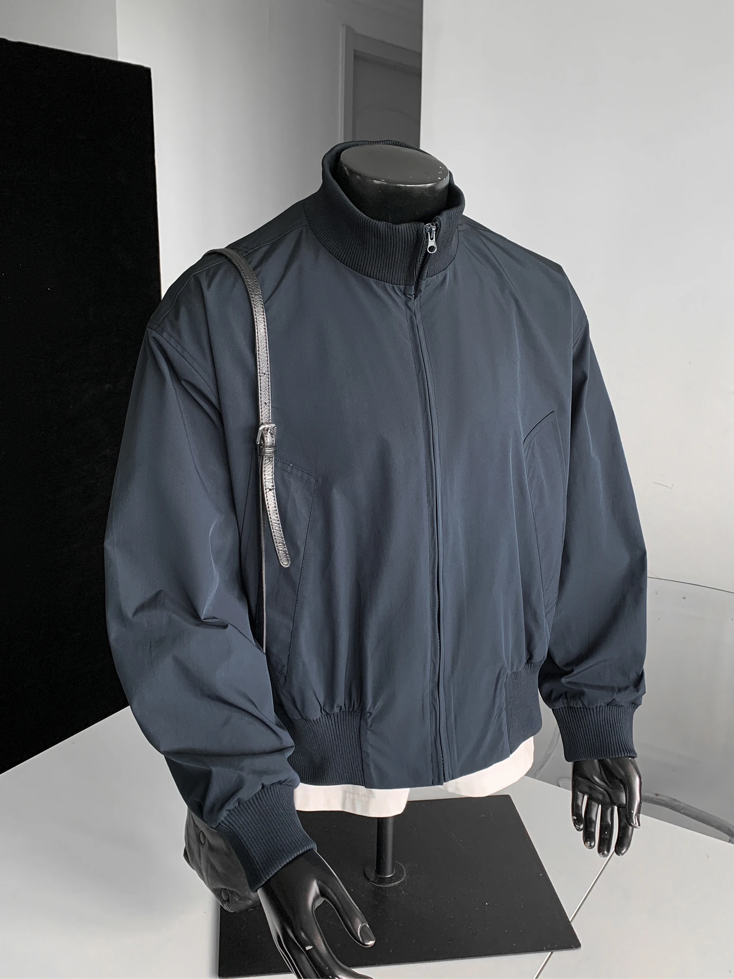 

American Sle Bomber Workwear Flight Jaet Men's ort Baseball orm Loose Fit Stand Collar Top Polyester Fiber Long Sle...