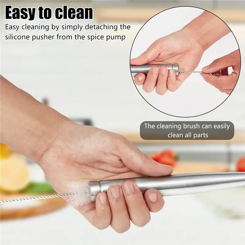 ABUN Stainless Steel Turkey Baster Set, Meat Marinade Injector Needle, 8-Piece Syringe with Silicone Bulb, 4 Replacement