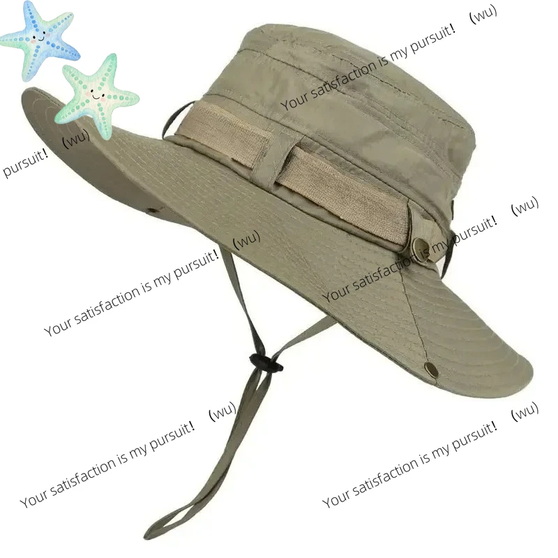 Summer Men Bucket Hat Outdoor UV Protection Wide Brim Panama Safari Hunting Hiking Hat Mesh Fisherman Hat Beach Sunscreen Cap