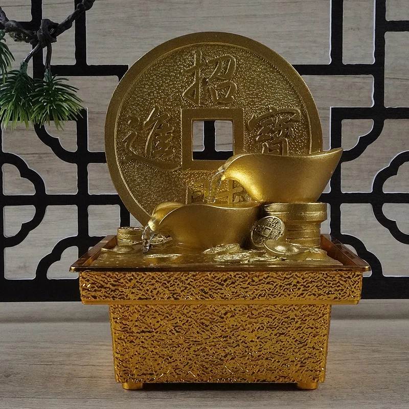 Tabletop Water Fountain Chinese Feng Shui Fountain Zhaocaijinbao home office and other indoor places