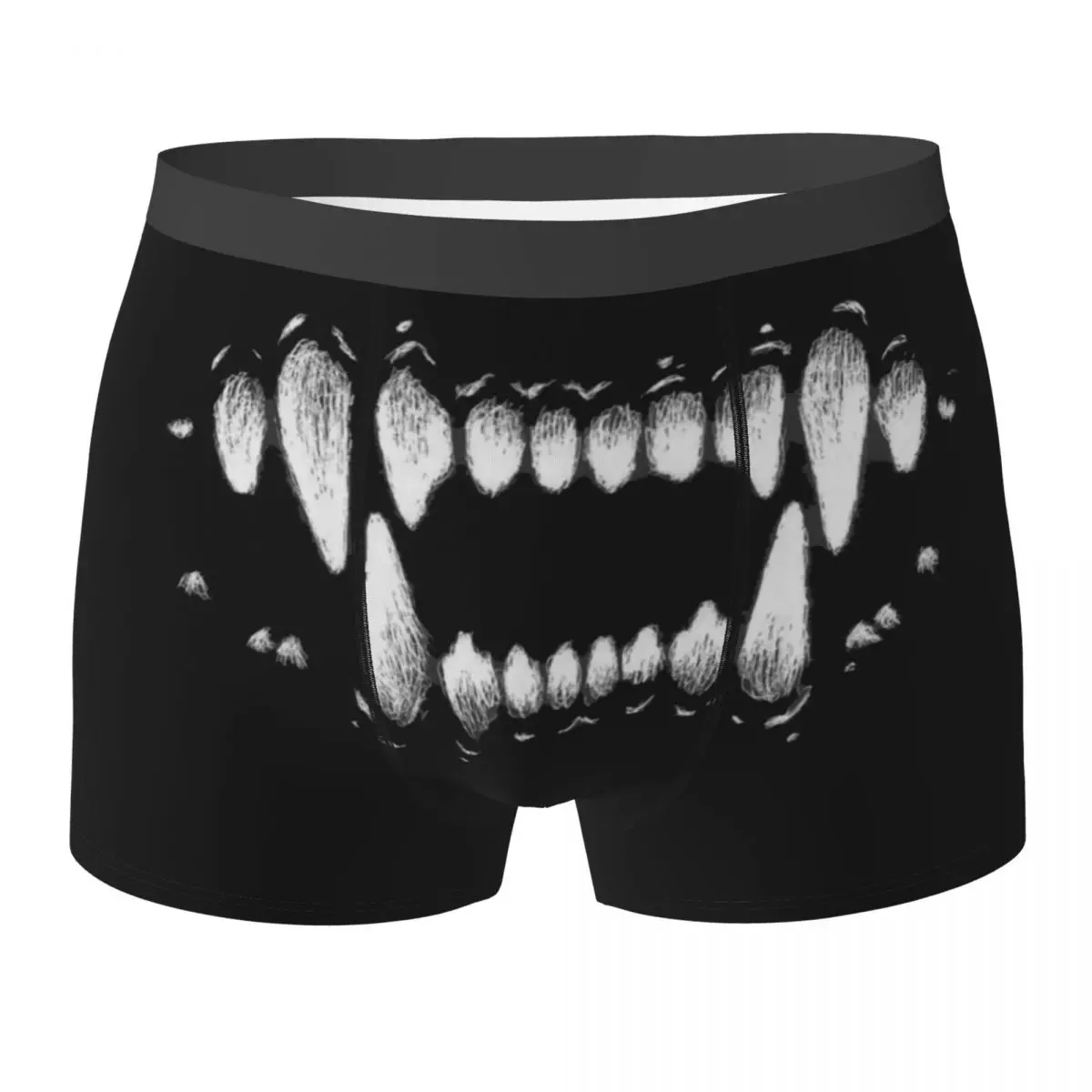 Boxer Underpants Shorts Wolf Teeth Panties Men Ventilate Underwear for Homme Man Boyfriend Gift