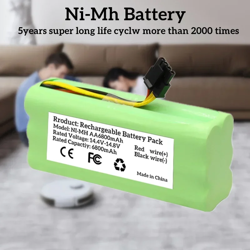 Ni-mh AA 6800Mah Für Ecovacs 14,8 V Akku Deebot Deepoo X600 ZN605 ZN606 ZN609 Midea VCR01 VCR03 Vakuum reiniger