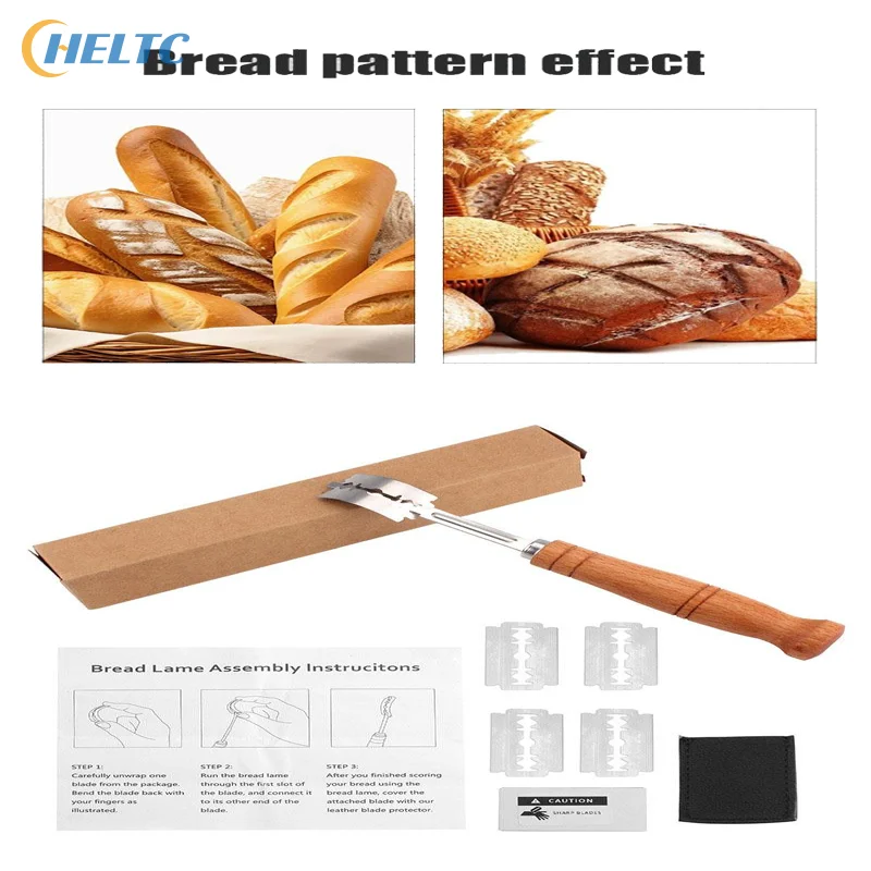 Dough Bread Pastry Cutter With 5 Blades Toast Curved Baguett