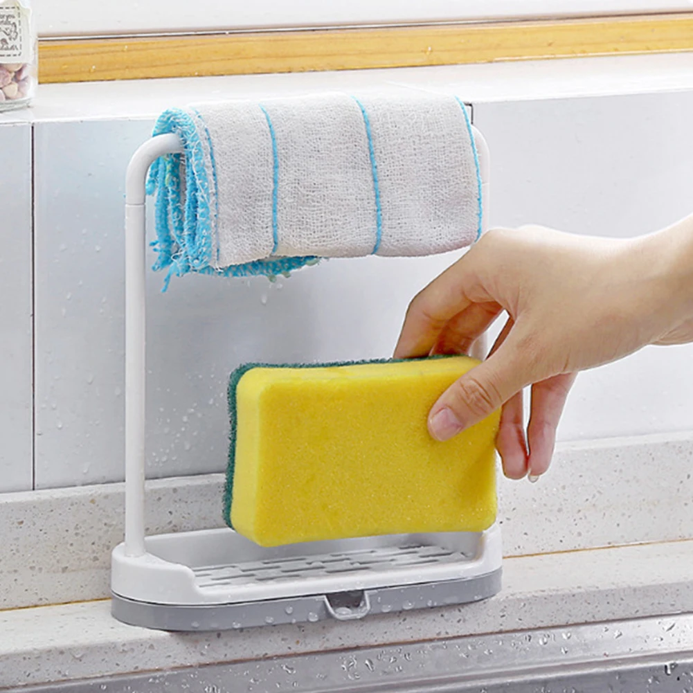 

Multifunctional Soap Holder Towel Rack Punch Kitchen Accessories Kitchen Countertop Plastic Assembly Rack