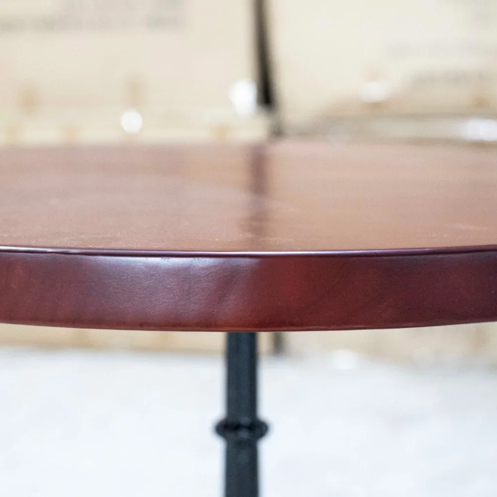 

Factory Wholesale Customized Hotel Restaurant Iron Art Table Feet Solid Wood Round Table Top Coffee Shop Milk Tea Shop Table